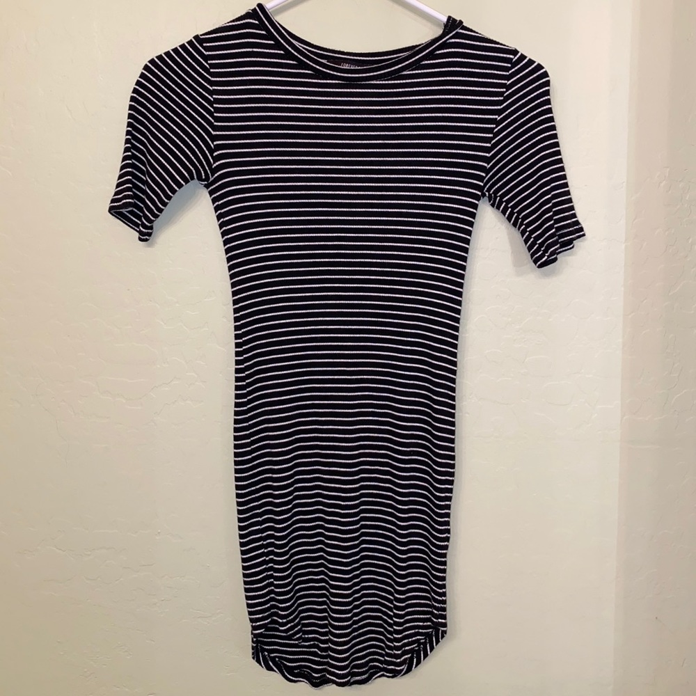 Black and white stripe dress